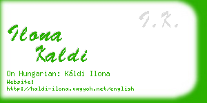 ilona kaldi business card